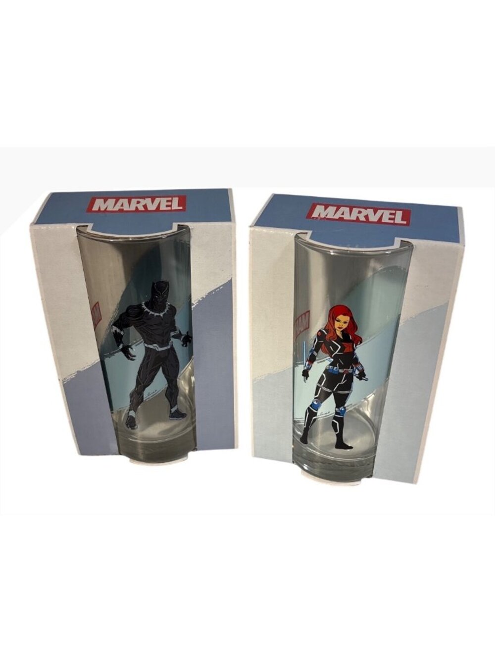 Marvel Black Panther & Black Widow 290mL Glass Set Official Licensed New In Box